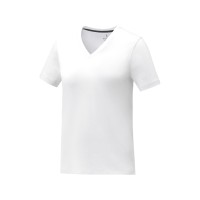 Somoto Женская футболка с коротким рукавом и V-образным вырезом , белый