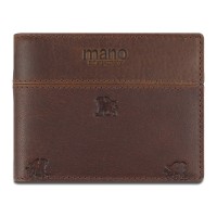 Портмоне Mano "Don Leon", натуральная кожа в коричневом цвете, 11 х 8,6 см