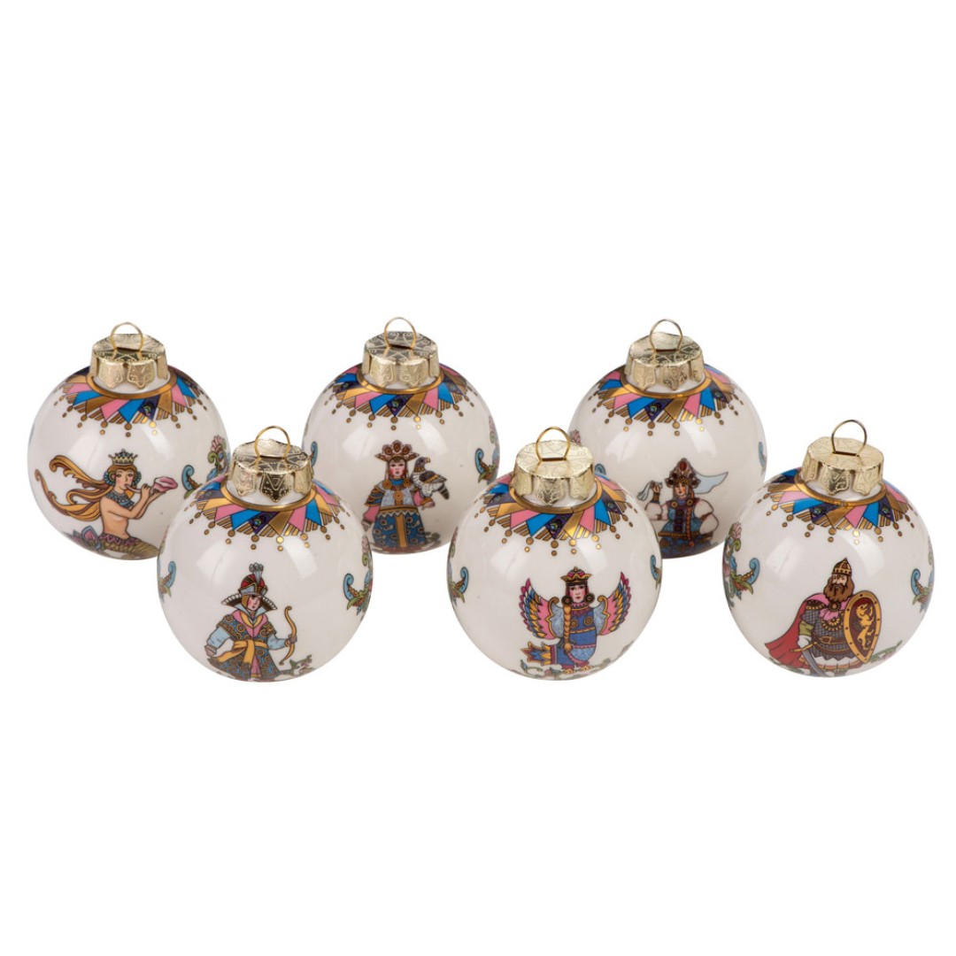 Набор новогодних шаров, 6 шт.