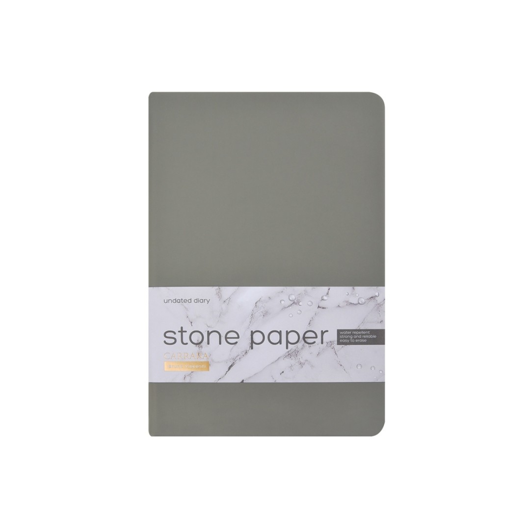 Ежедневник с каменной бумагой недатированный А5 "Carrara", серый