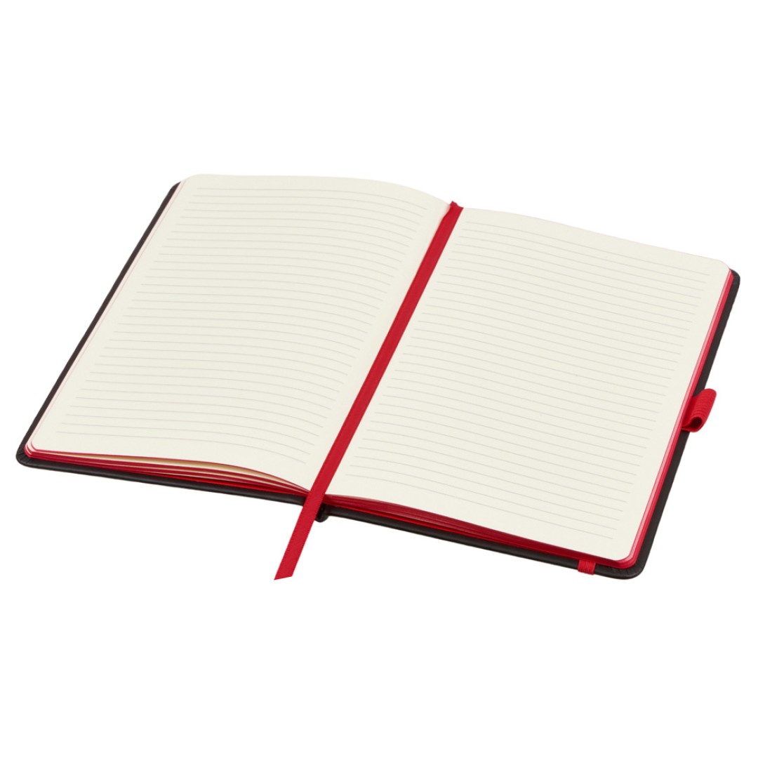 Блокнот "ColorNote Black", твердая обложка A5, 80 листов, черный с красным