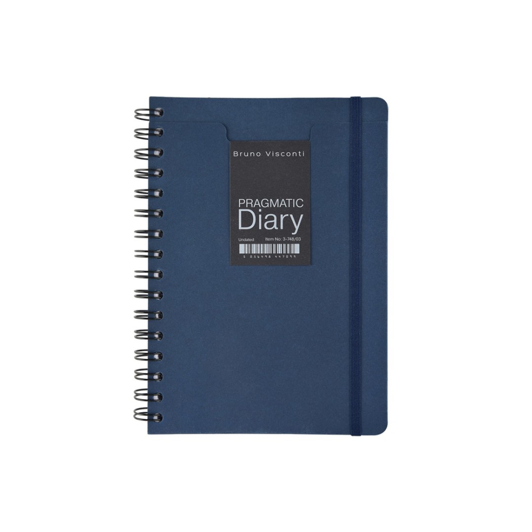 Ежедневник недатированный на гребне А5 "Pragmatic", темно-синий