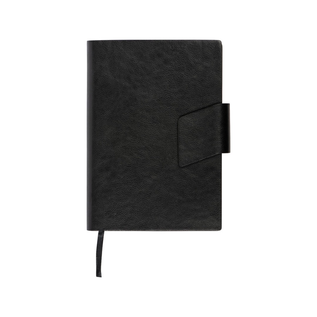 Бизнес блокнот А5 "Monoi" с клапаном, твердая обложка, 128 листов, черный