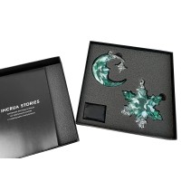 Елочные игрушки (Полумесяц+Снежинка) Авантюрин зеленый