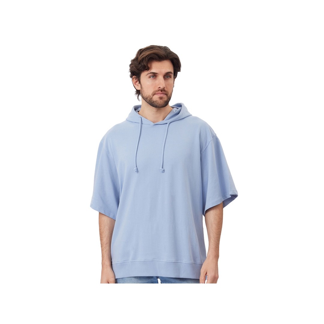 Худи оверсайз с коротким рукавом «Warsaw» унисекс, небесно-голубой