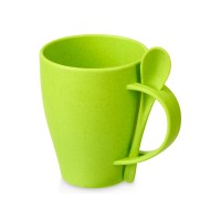 Пшеничная кружка Nina с ложкой, 300ml зеленое яблоко 375C