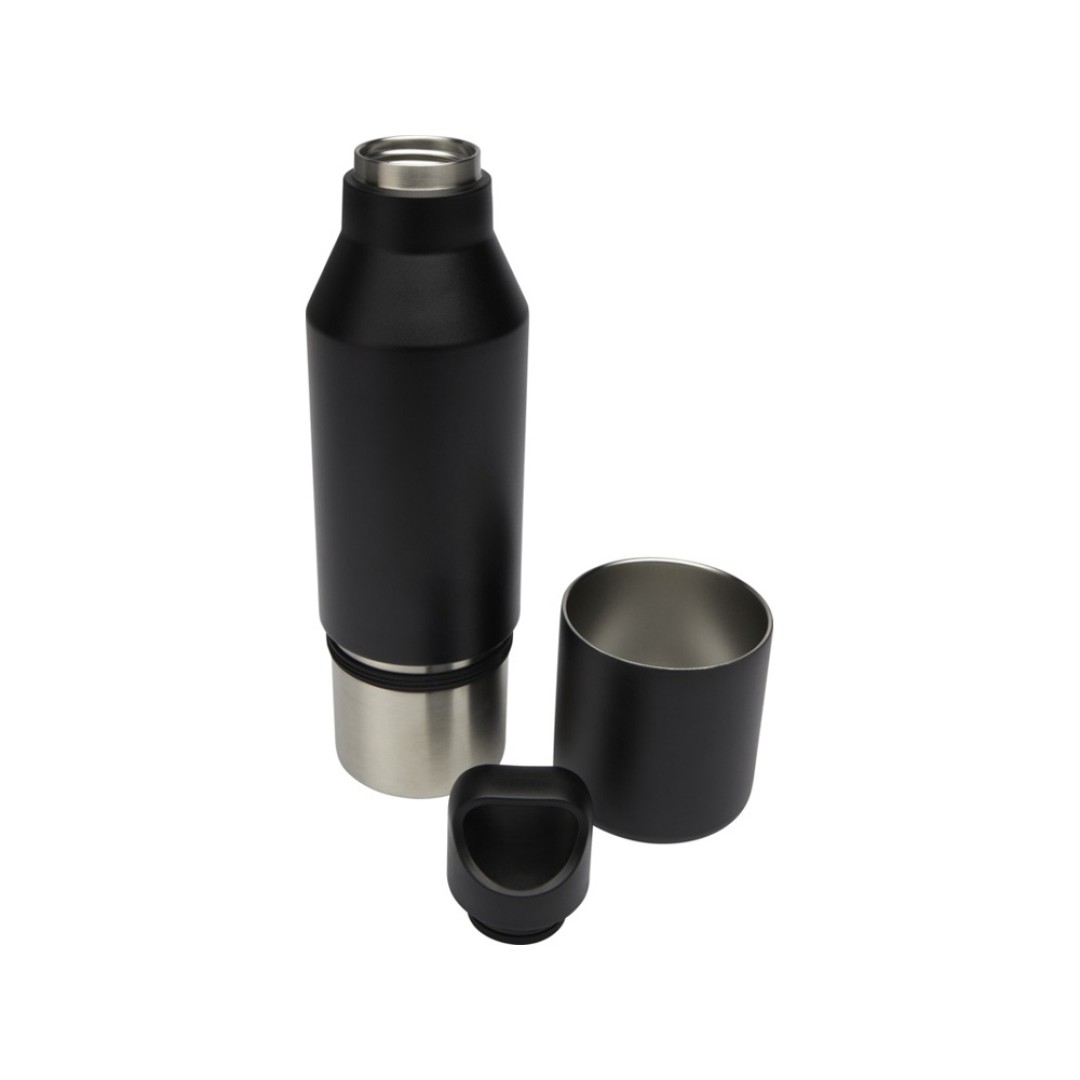Изолированная бутылка из переработанной нержавеющей стали Odessy объемом 600 мл, сплошной черный