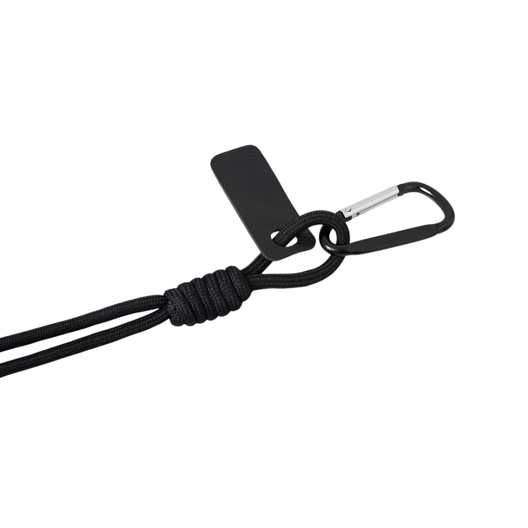 Брелок-веревочка на карабине, черный