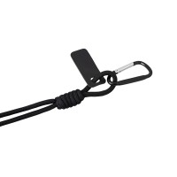 Брелок-веревочка на карабине, черный