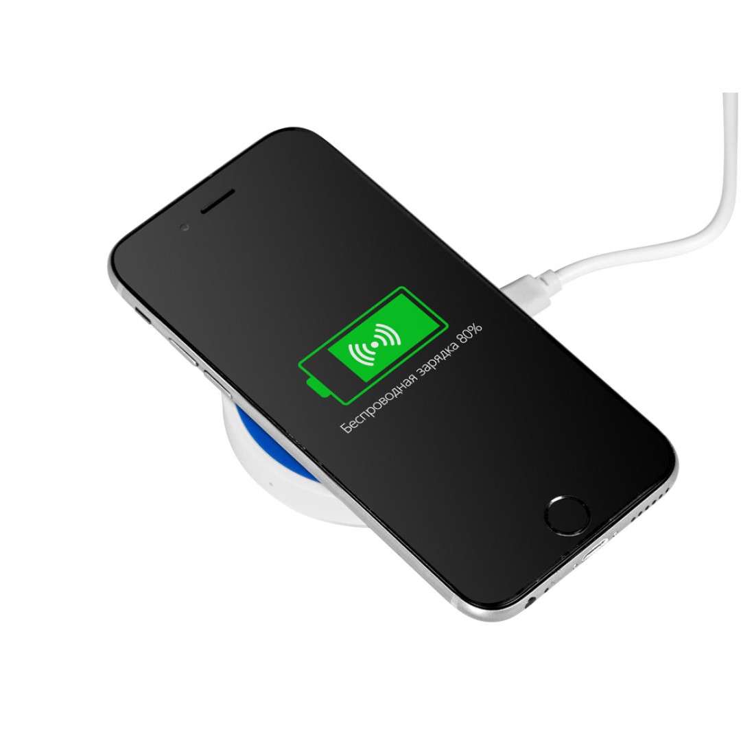 Беспроводное зарядное устройство «Dot», 5 Вт, белый/синий