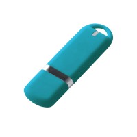 USB-флешка на 16 ГБ 3.0 USB, с покрытием soft-touch, голубой
