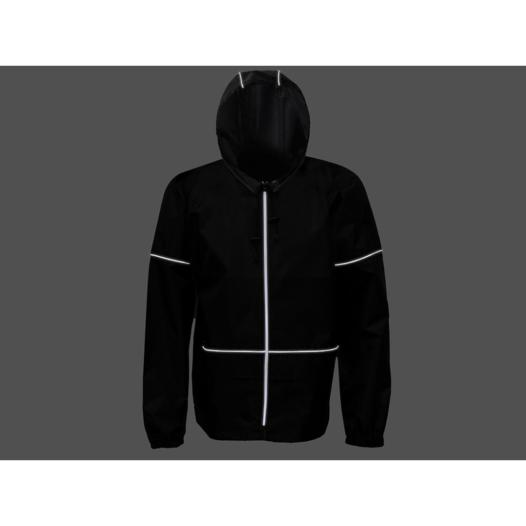 Короткий дождевик "Tornado" со светоотражающими элементами, черный