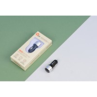 Адаптер автомобильный USB с функцией быстрой зарядки QC 3.0 "TraffIQ", черный/серебристый