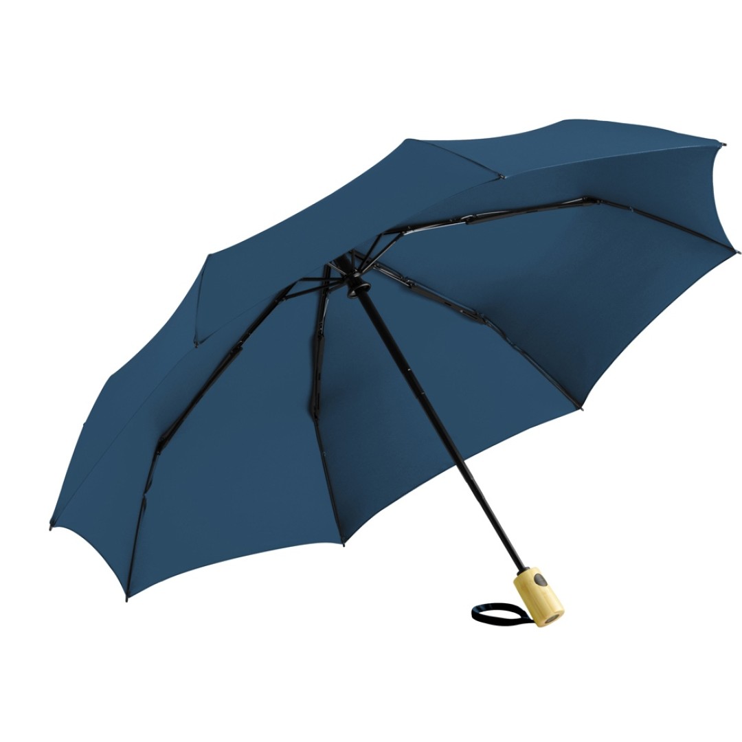 Зонт складной 5429 koBrella из бамбука, полуавтомат, серый