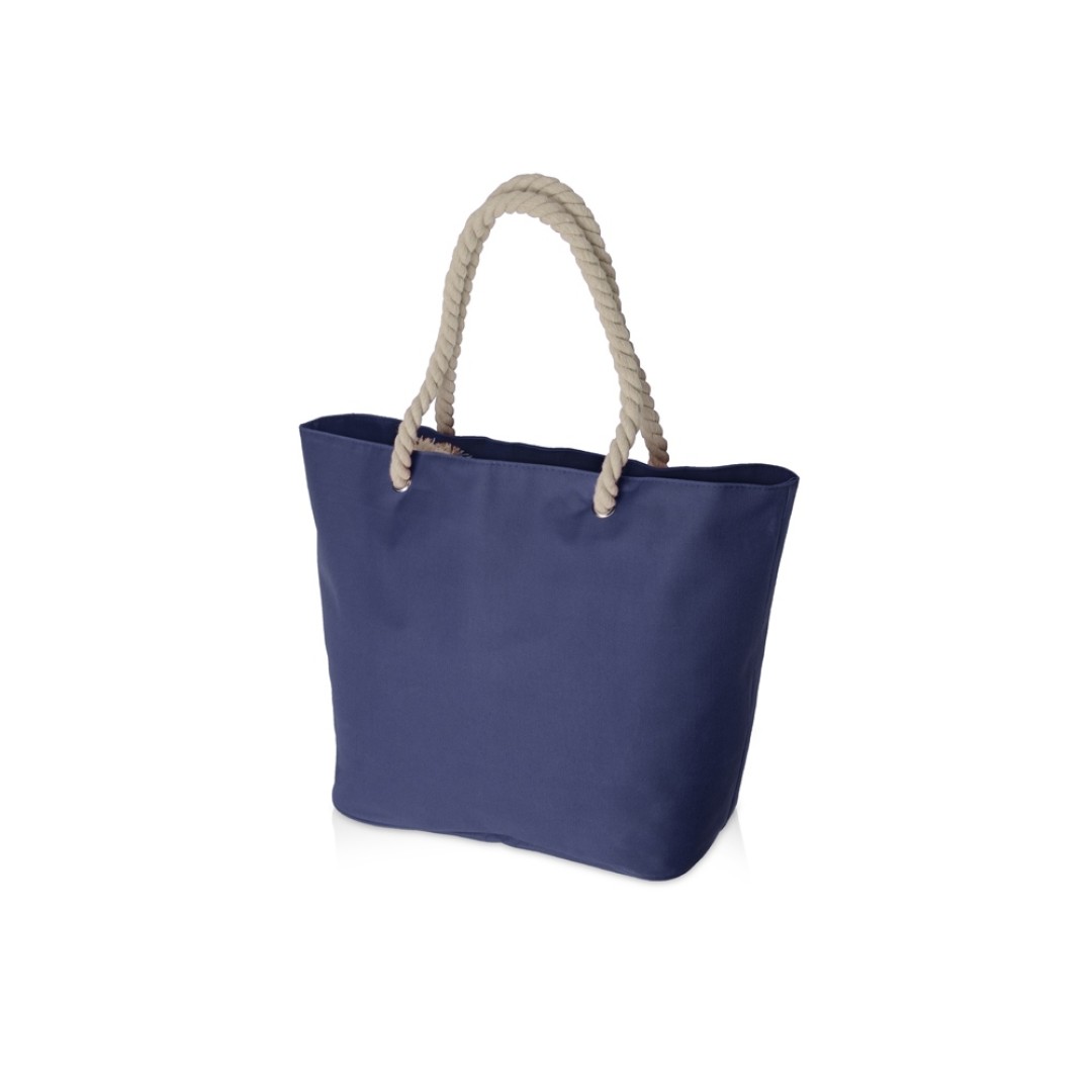 Сумка «Seaside» для шопинга и пляжа с широким дном, темно-сиий