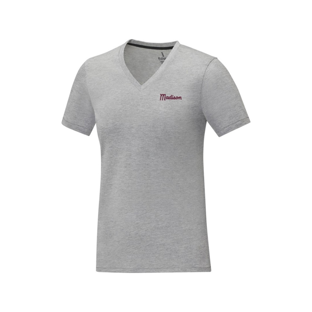 Somoto Женская футболка с коротким рукавом и V-образным вырезом , серый яркий