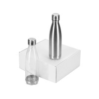 Подарочный набор с термосом и бутылкой «Bottle set», серебристый
