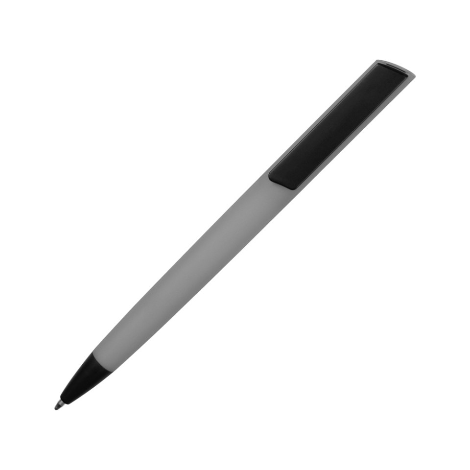 Ручка пластиковая soft-touch шариковая «Taper», серый/черный