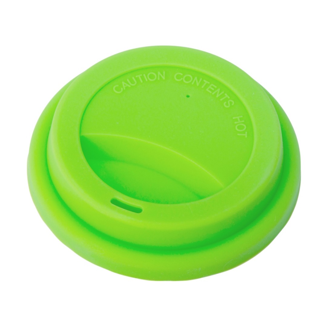 Стакан с силиконовой крышкой "Cafe", зеленое яблоко