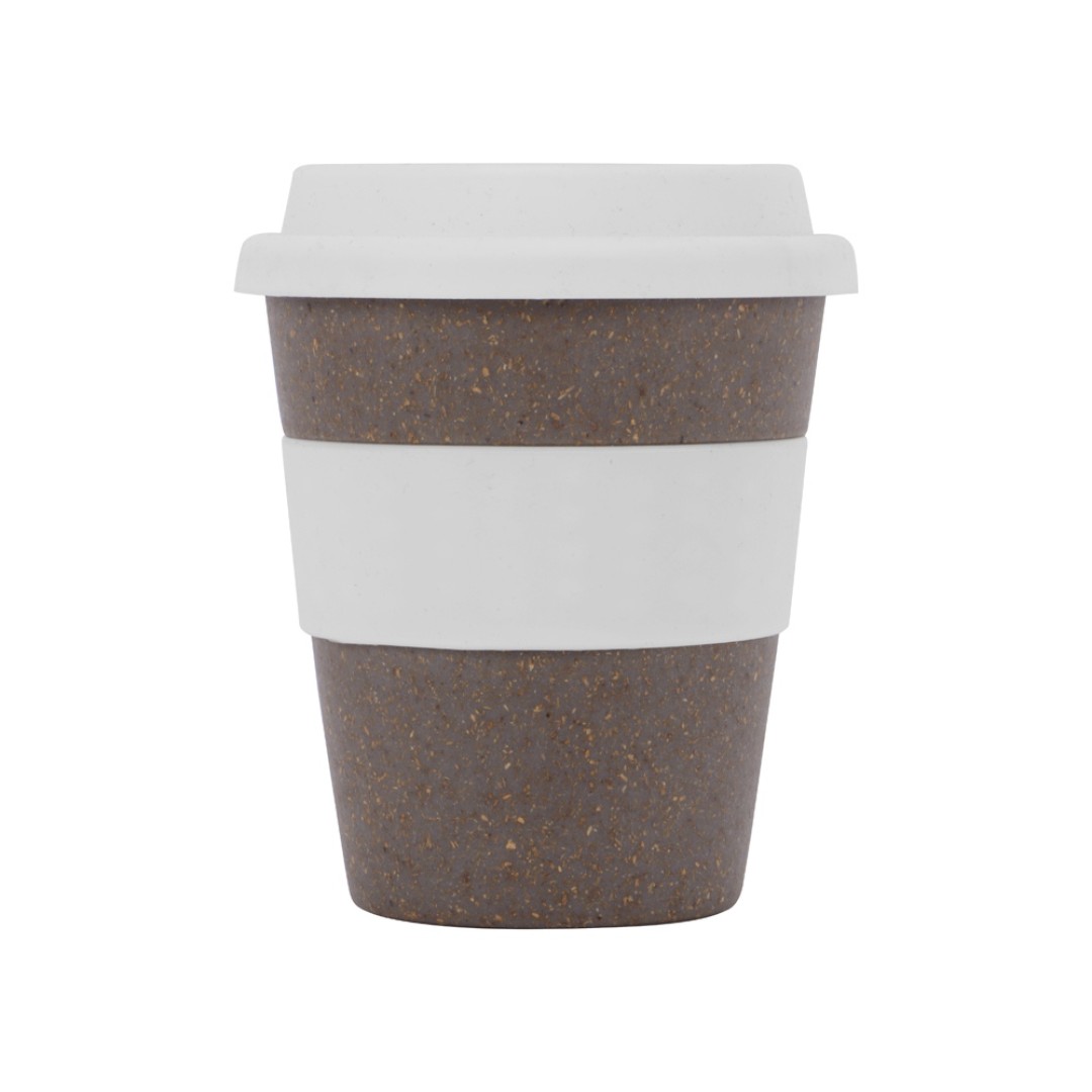 Стакан с силиконовой крышкой "Cafe", белый