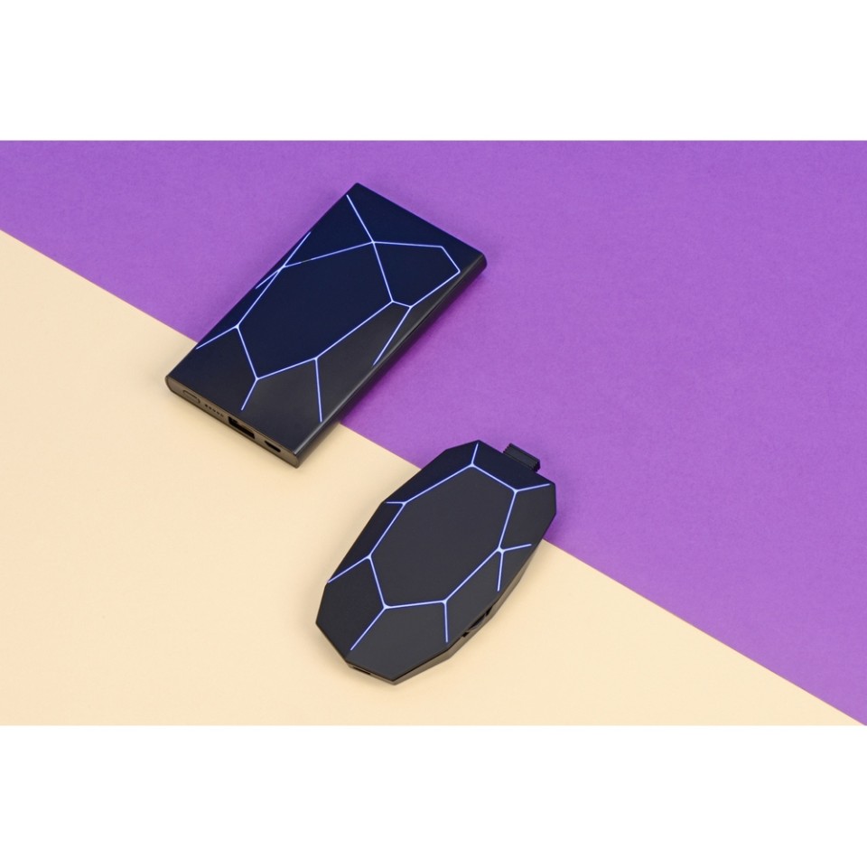 Портативное беспроводное зарядное устройство "Geo Wireless", 5000 mAh, черный