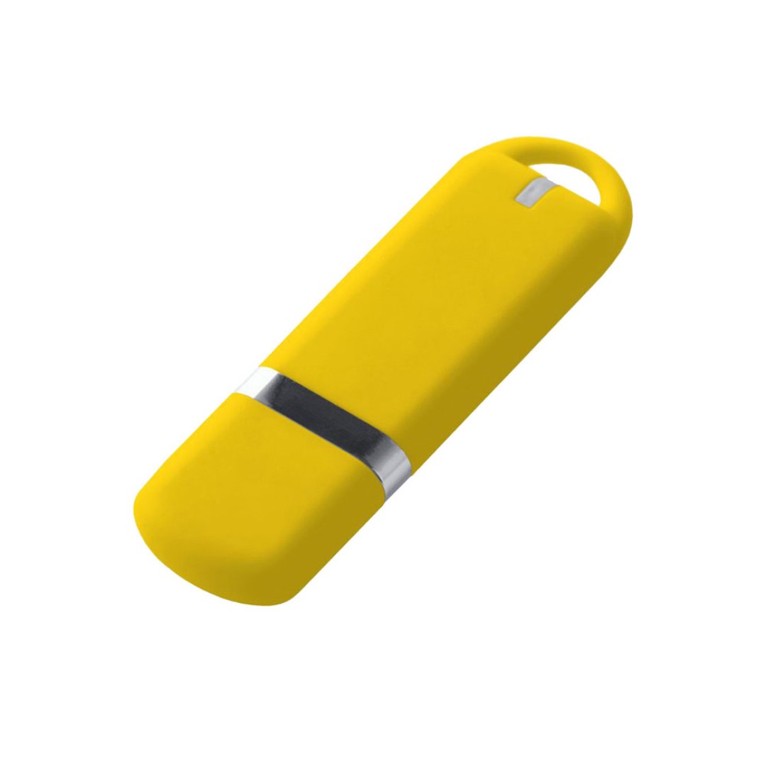 USB-флешка на 4 ГБ с покрытием soft-touch, жёлтый