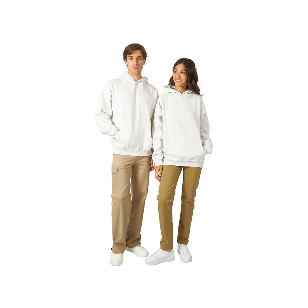 Толстовка с капюшоном оверсайз «Berlin» унисекс, белый меланж