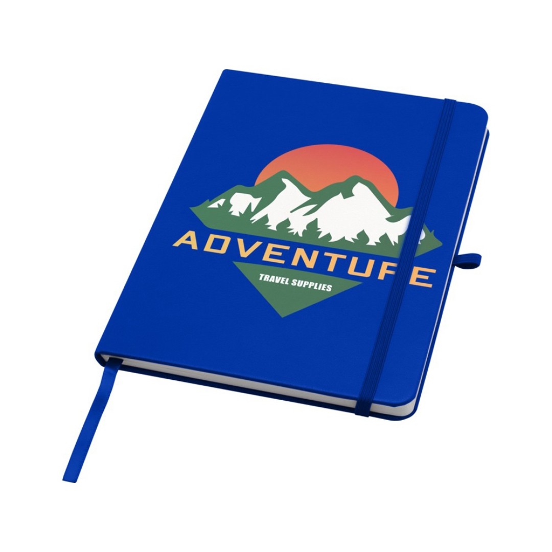 Teak блокнот А5 из переработан. материала в твердой обложке с линован. страницами - Ярко-синий