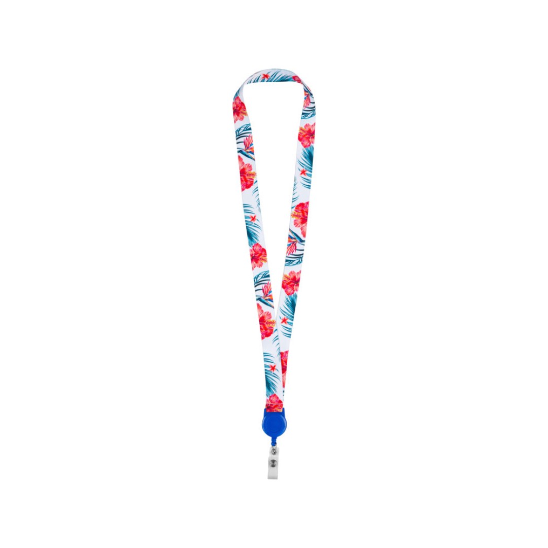 Ланъярд 2 см с ретрактором, синий