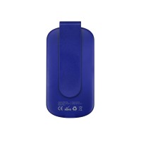 Портативное зарядное устройство "Pin" на 4000 mAh с большой площадью нанесения и клипом для крепления к одежде или сумке, синий