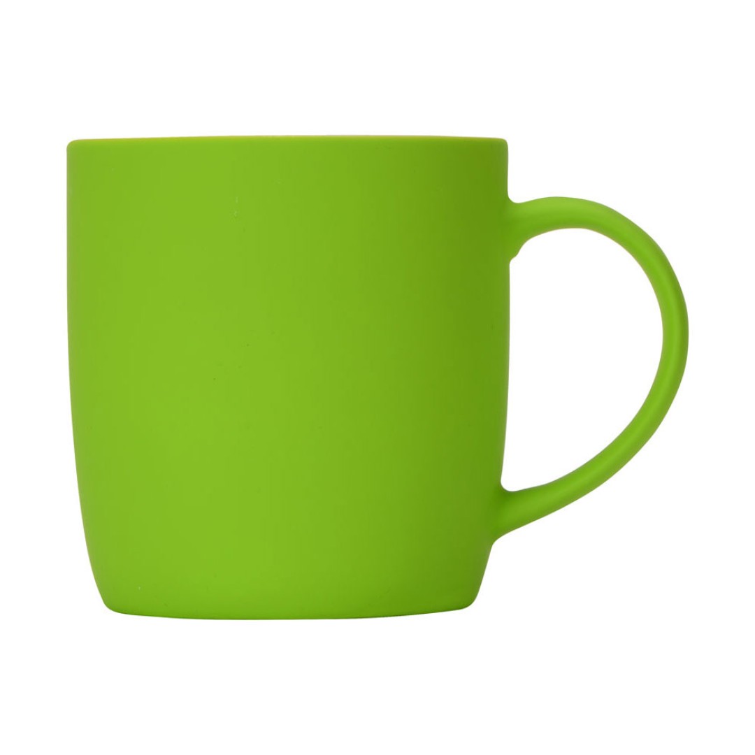 Кружка с покрытием soft-touch "Dalgona", зеленое яблоко