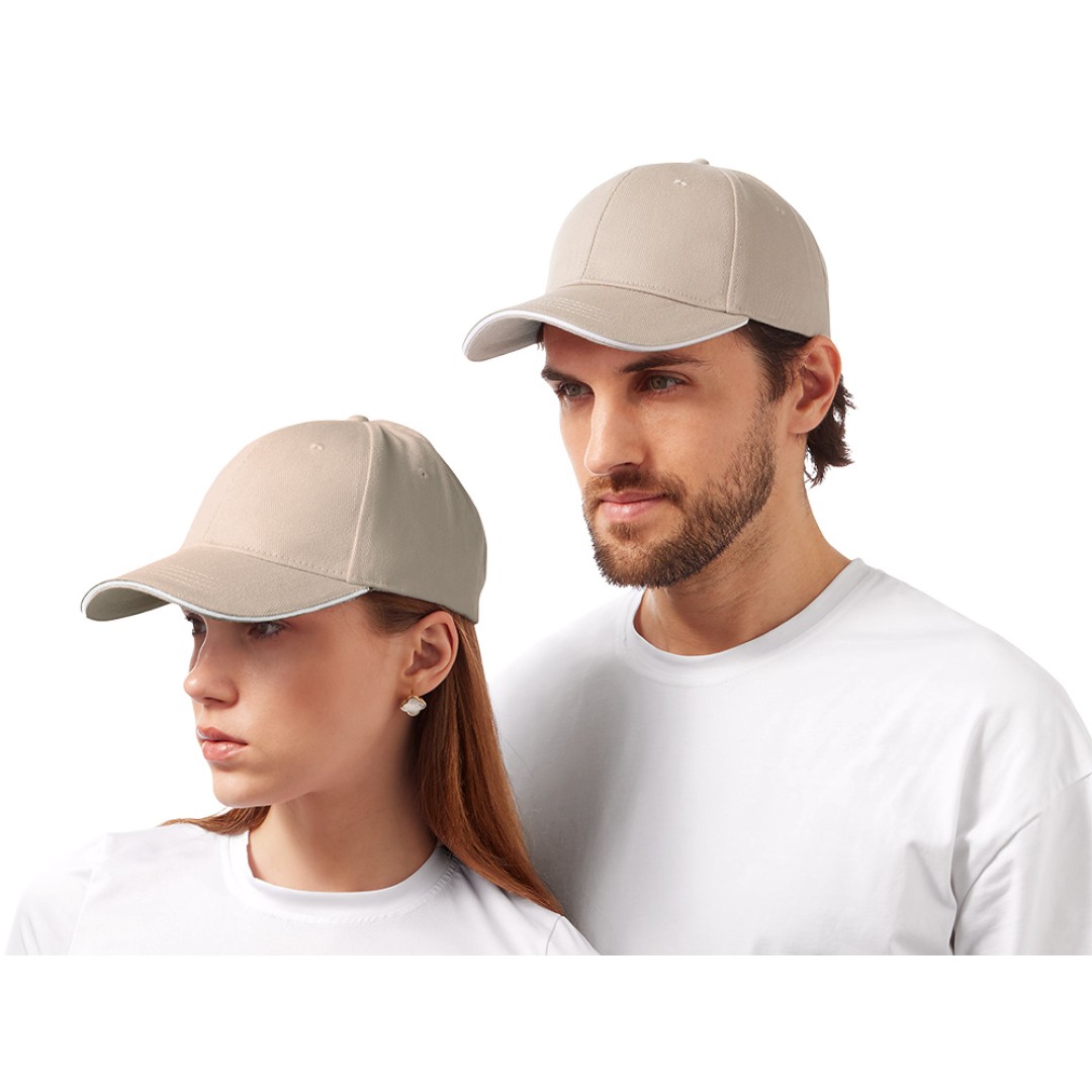 Бейсболка «Cancun», песочный/белый