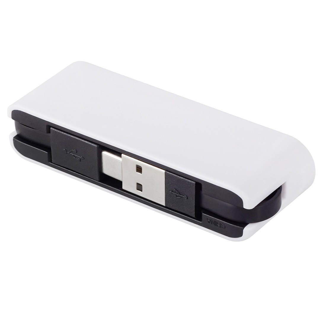 USB-хаб «Hubix» с коннектором 2-в-1 USB-C и USB-A, 2.0, белый