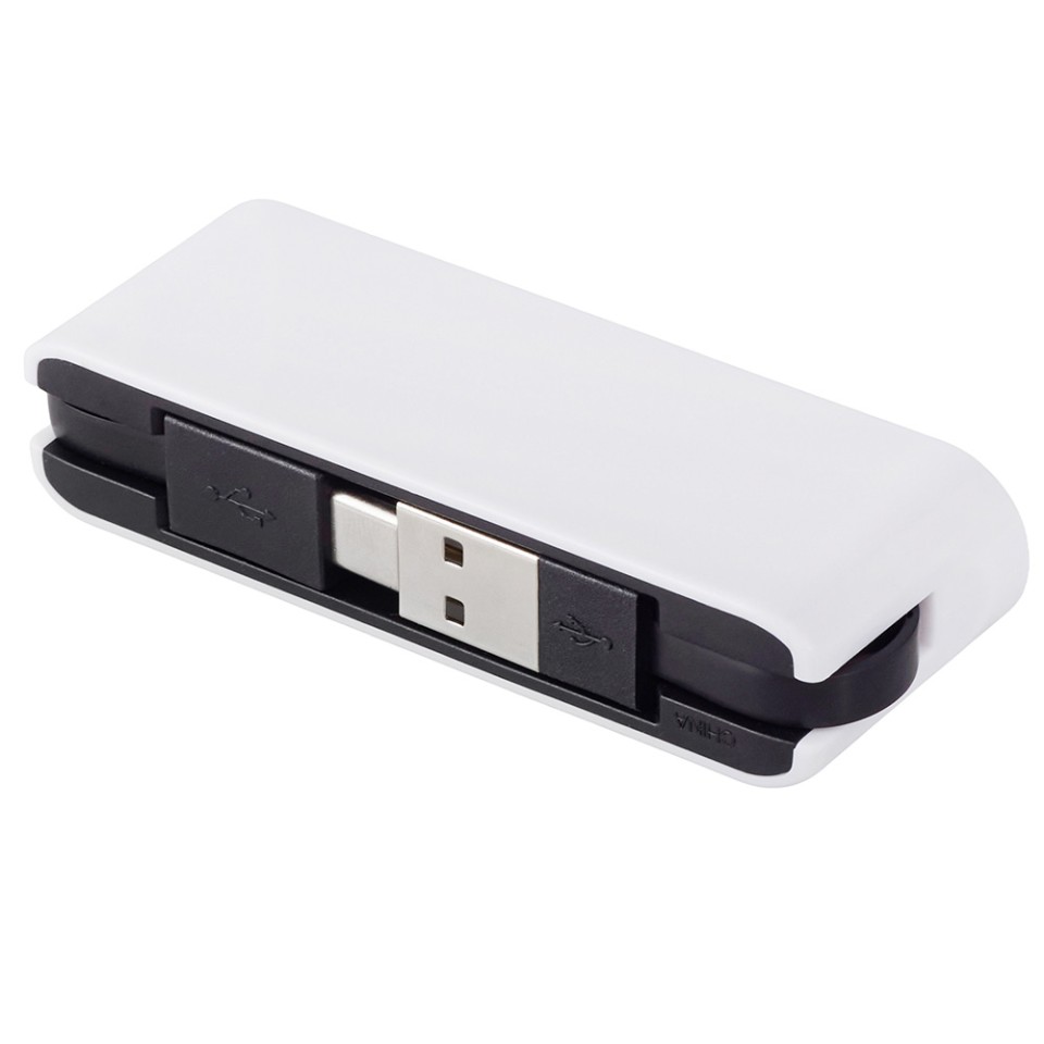 USB-хаб «Hubix» с коннектором 2-в-1 USB-C и USB-A, 2.0, белый
