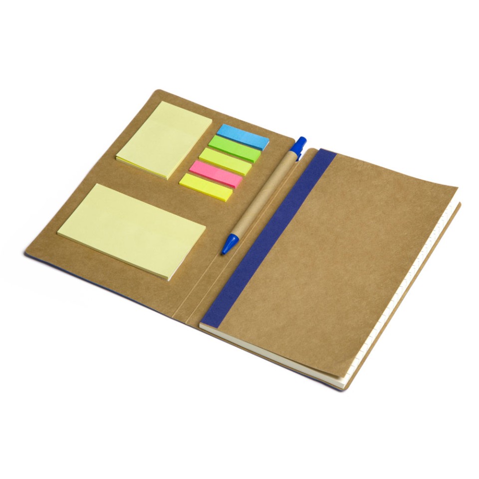 Блокнот с ручкой и набором стикеров А5 "Write and stick", синий
