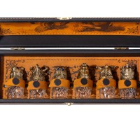 Подарочный набор "Русская охота", темно-коричневый/рыжий