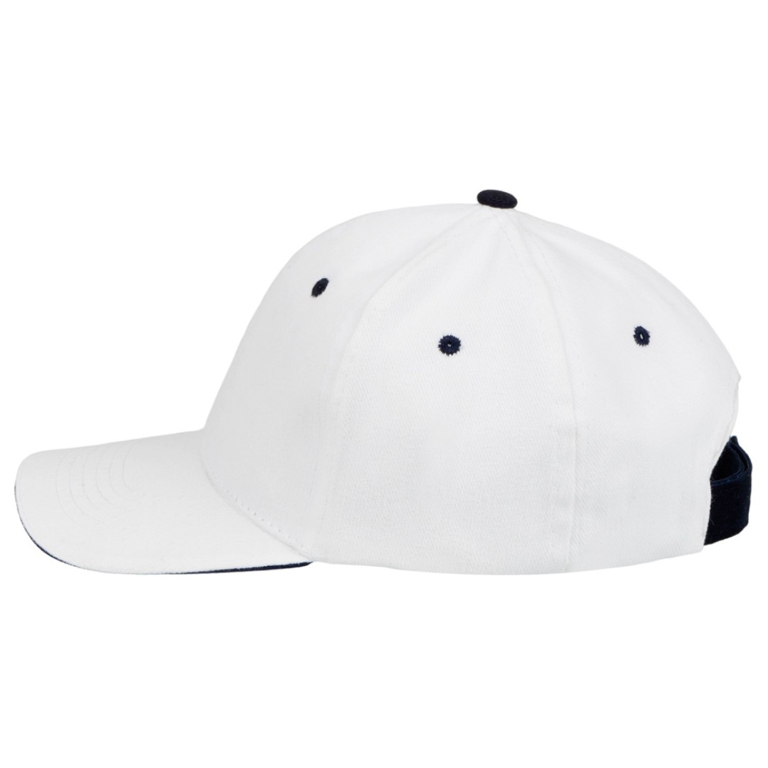 Бейсболка "New Castle" 6-ти панельная, белый/темно-синий