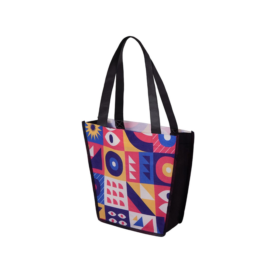 Сумка для шопинга с донной складкой и ручкой из нетканого PET материала