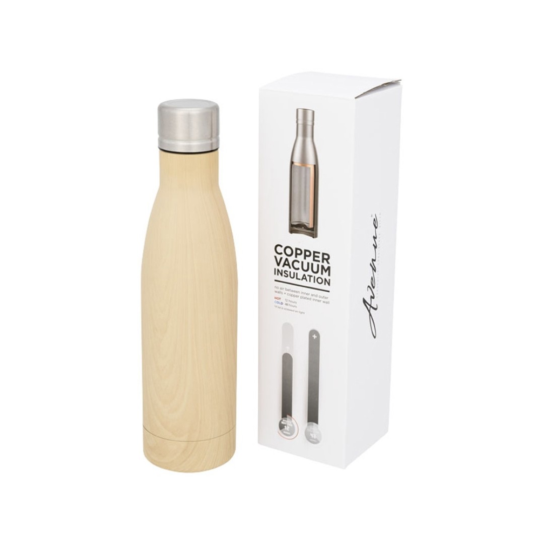 Бутылка Vasa с вакуумной изоляцией и покрытием под дерево, коричневый