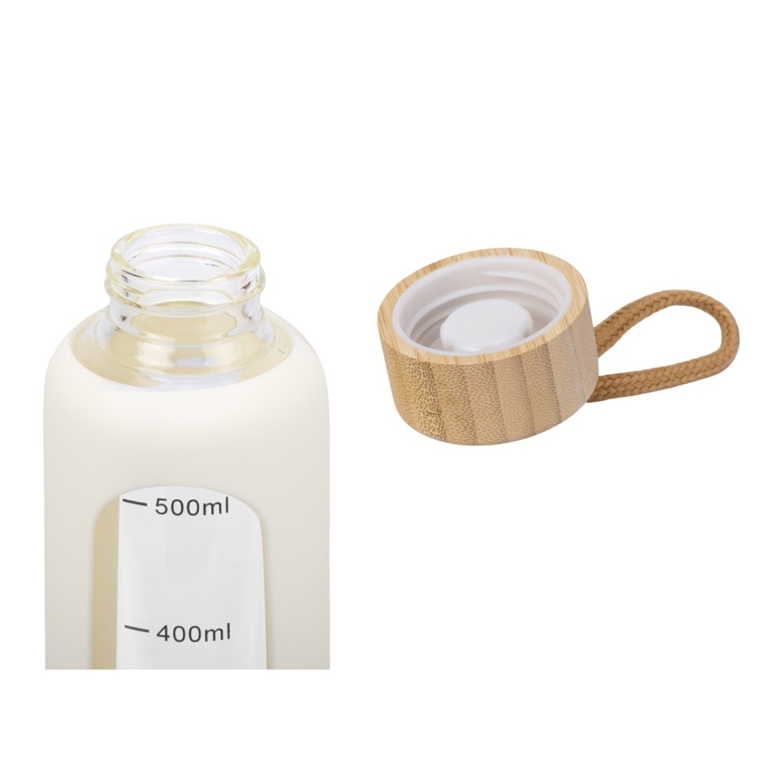 Бутылка из боросиликатного стекла "Hangy", 550 мл, офвайт