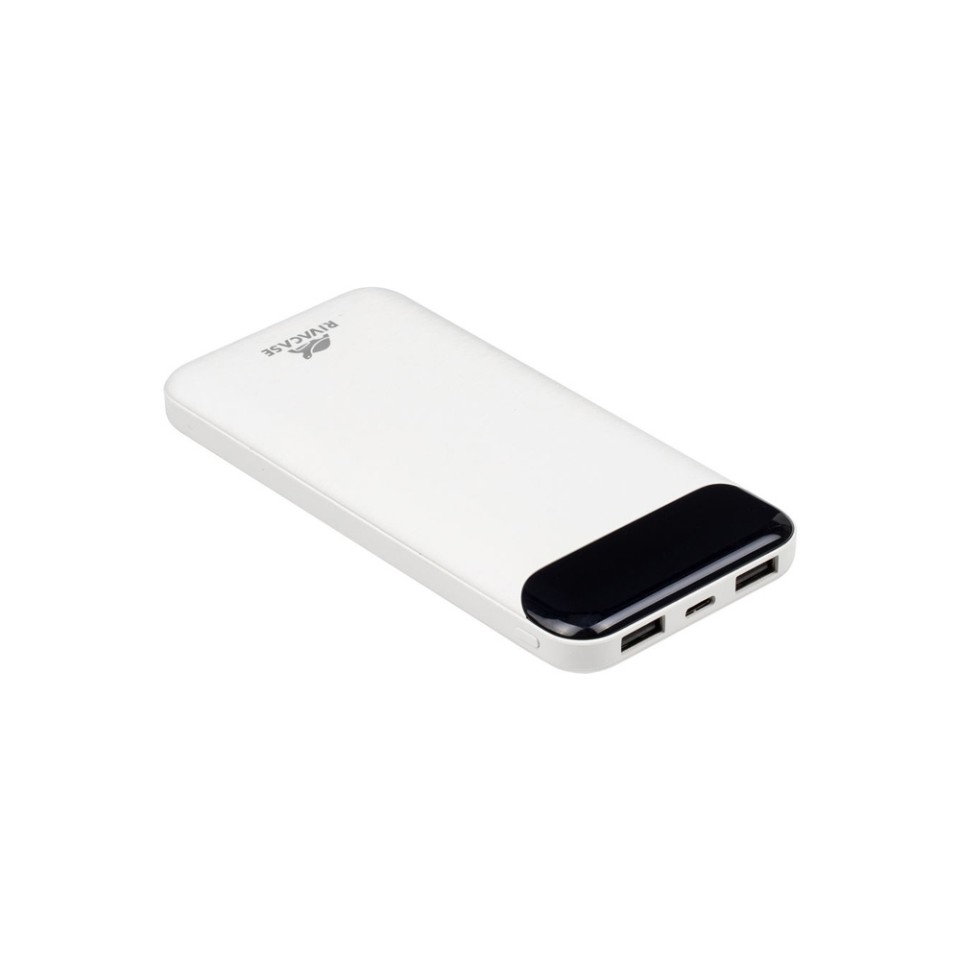 RIVACASE VA2240 (10000mAh) с дисплеем, белый, внешний аккумулятор 12/48