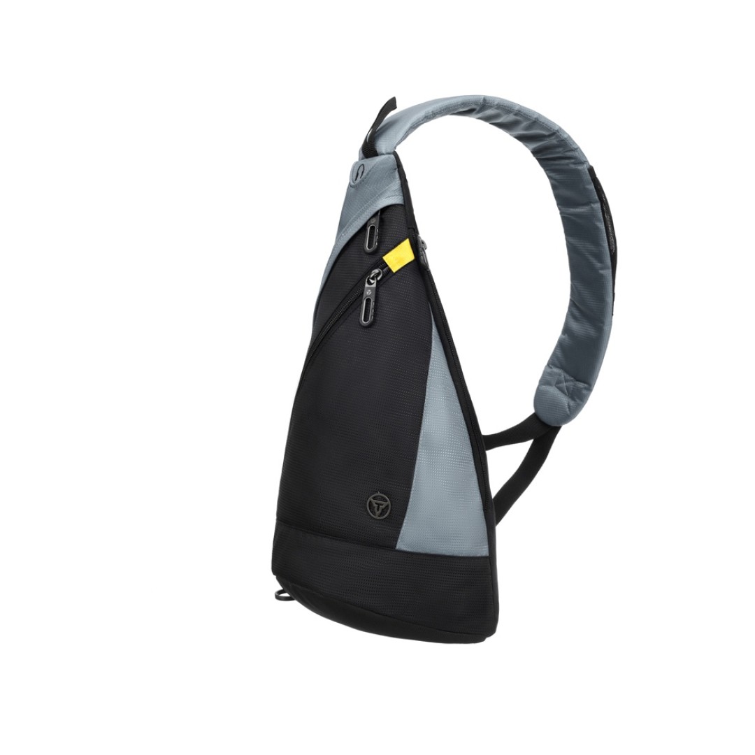 Рюкзак TORBER с одним плечевым ремнем, черный/серый, полиэстер/добби, 25x15x45 см, 7 л