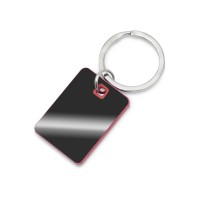 Металлический брелок с пластиковой цветной вставкой "SteelPop Rct", серебристый с красным