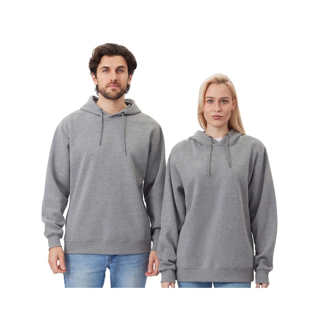 Толстовка с капюшоном оверсайз «Lisbon» унисекс, серый меланж