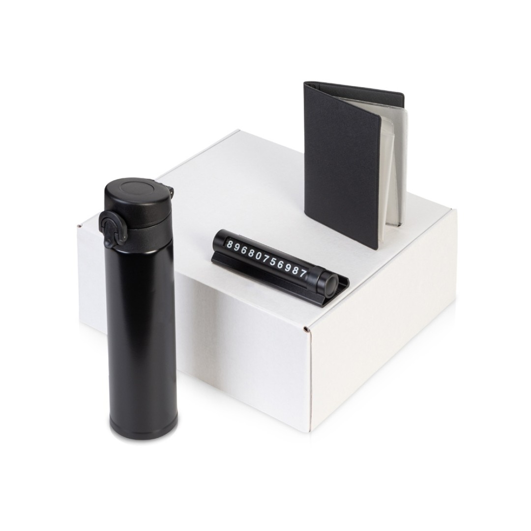 Подарочный набор «Premier» с термокружкой, парковочной визиткой и обложкой для документов