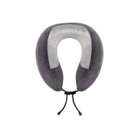 Подушка TORBER, дорожная, с эффектом памяти, тёмно-серая, полиэстер+спандекс