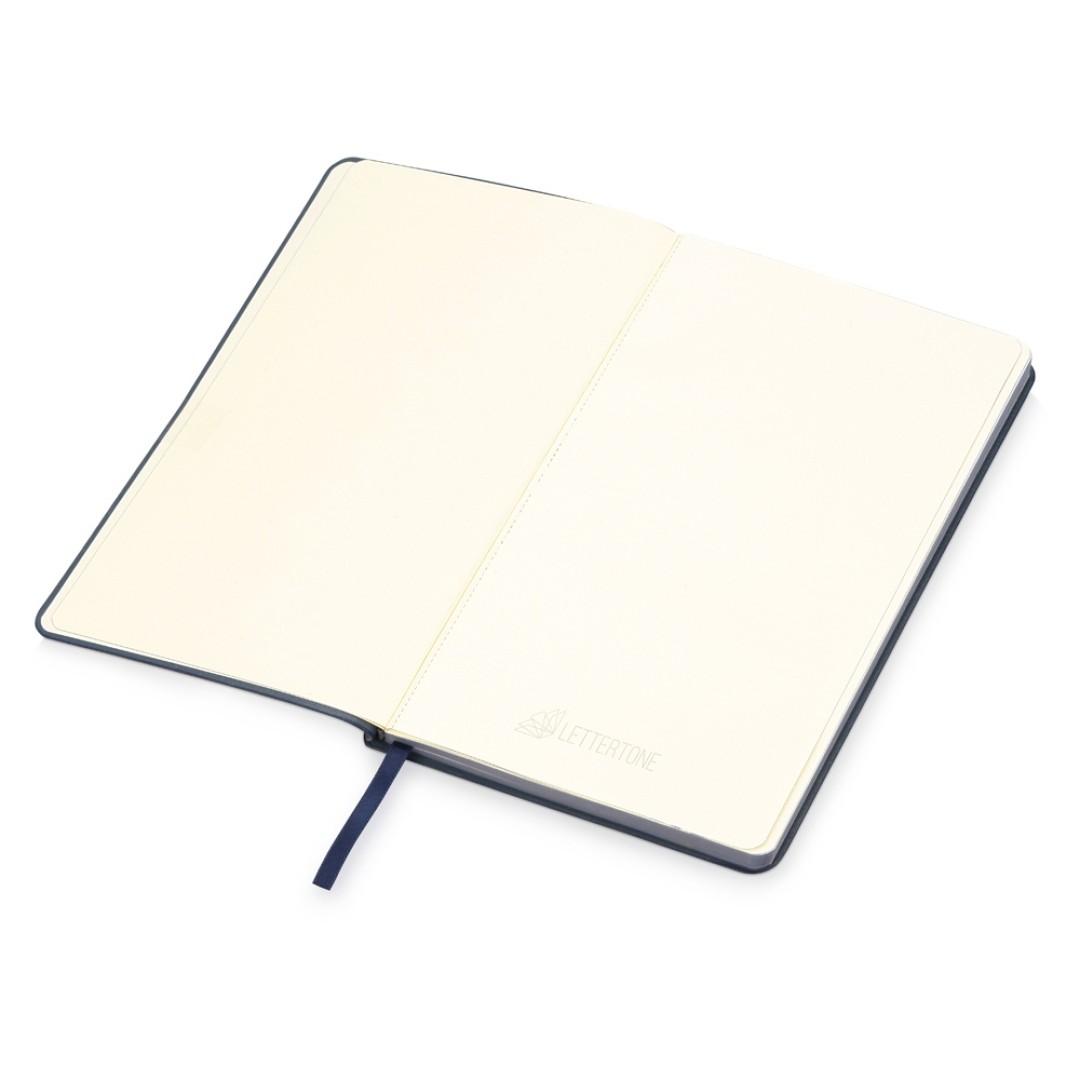 Блокнот «Notepeno» 130x205 мм с тонированными линованными страницами, темно-синий