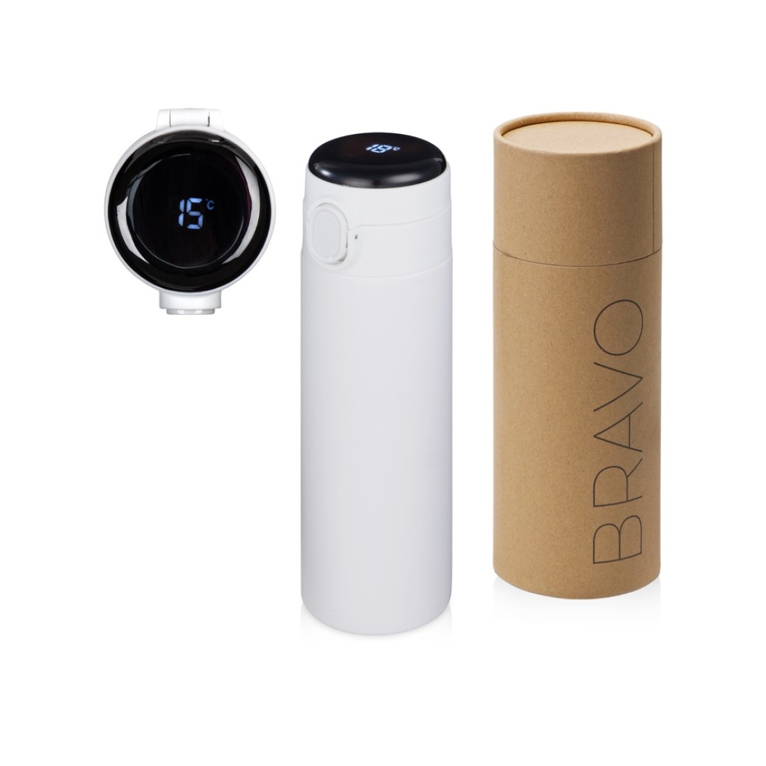 Вакуумная термокружка Waterline с медной изоляцией «Bravo», 400 мл, тубус, белый