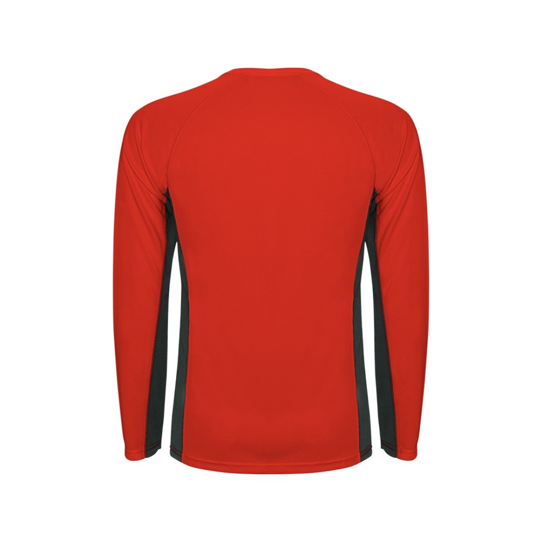 Футболка "Shanghai " мужская с длинным рукавом, красный/графитовый