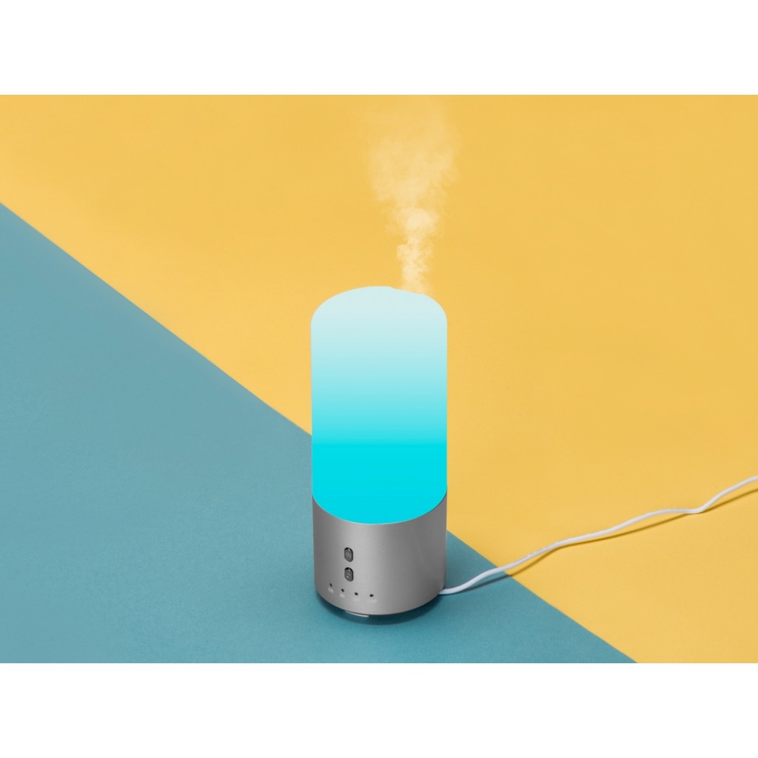 Увлажнитель воздуха с подсветкой "Breathe", белый/серебристый